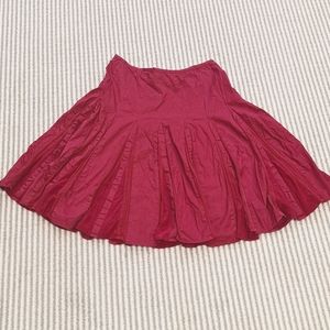 Anthropologie Vintage Odillev Dark Red Pleated Skirt